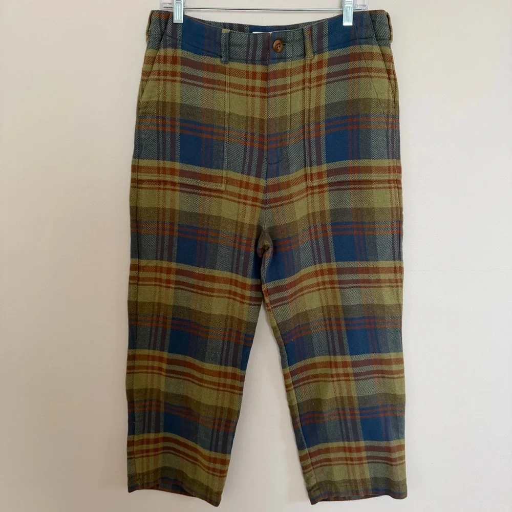 NWT The Great Ranger Pants Sequoia Plaid Flannel Cropped Size 29 100% Cotton